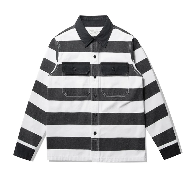 Retro Gaming Jacket - 16oz zware heren gestreepte jas canvas