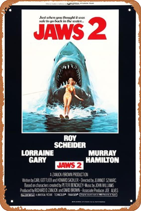 Retro Gaming Pictures - Jaws 2 Tin Bord Metalen Tin