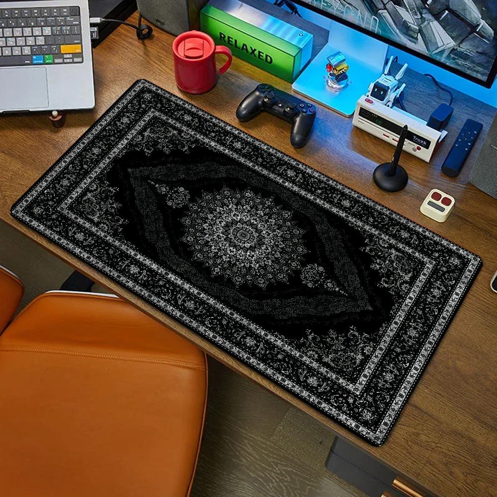Retro Gaming Rug - Nieuw zwart Perzisch tapijt mysterieuze retro