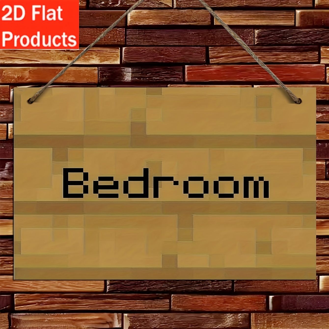 Retro Gaming Event - 2D-vlak, 1-delig pixel art slaapkamerbord -