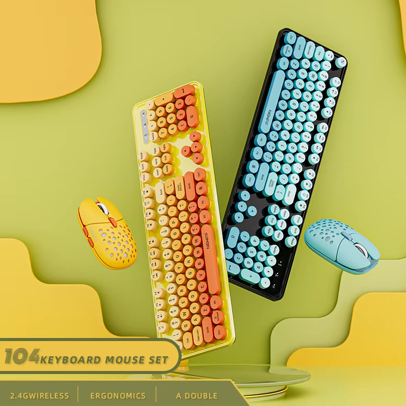 Retro Gaming Kc - 104-toetsen 2.4G draadloos gaming toetsenbord en