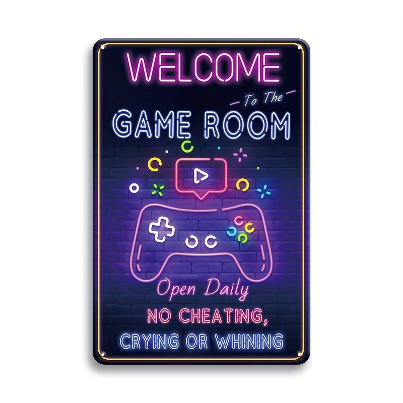 Retro Gaming Logo - Welkom bij de Game Room metalen