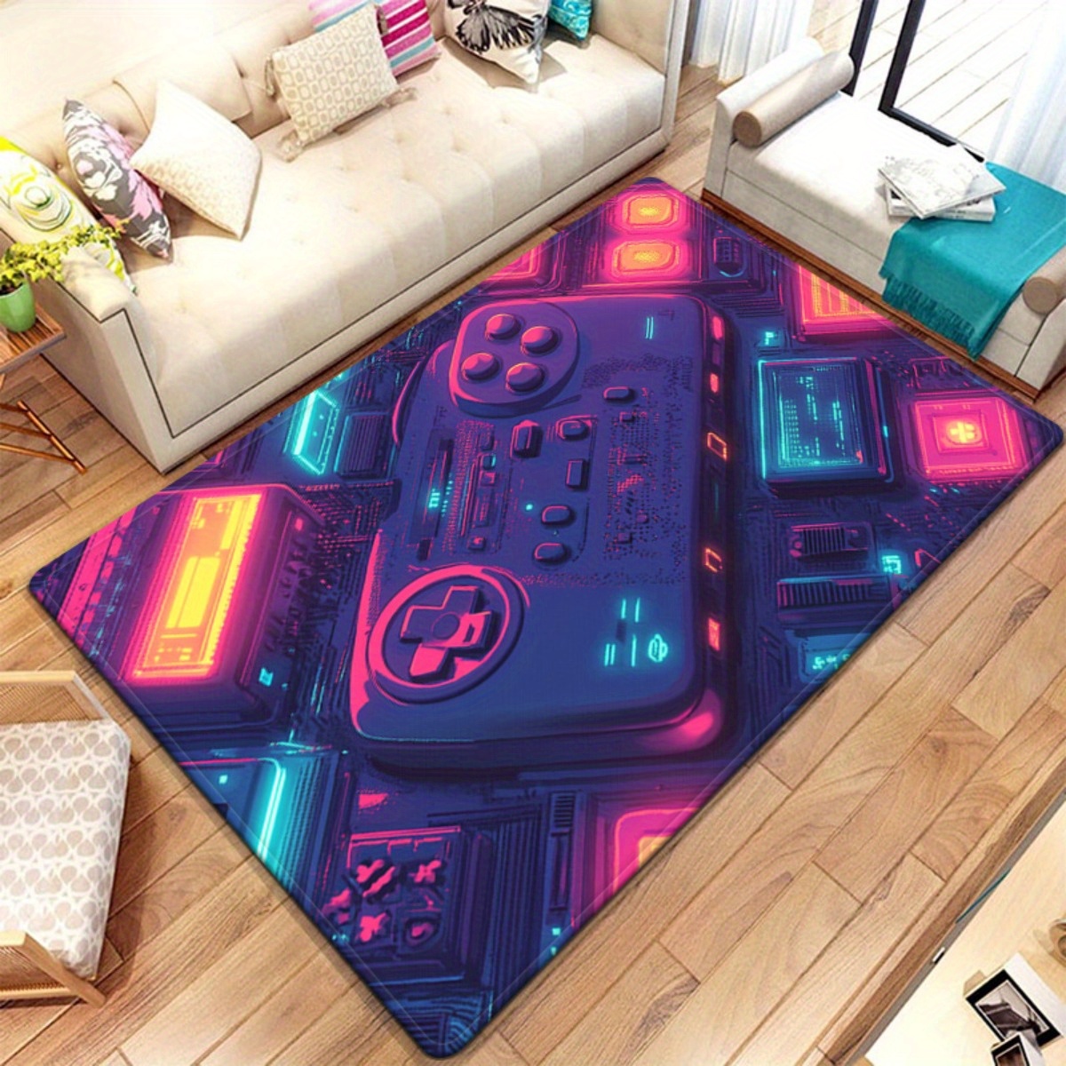 Retro Gaming Rug - Neon Gamer Kleed – Retro Gamecontroller