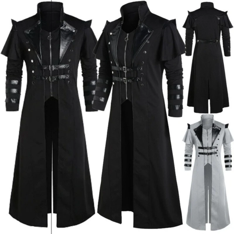 Retro Gaming Jacket - Vintage Mannen Gothic Steampunk Lange Jas