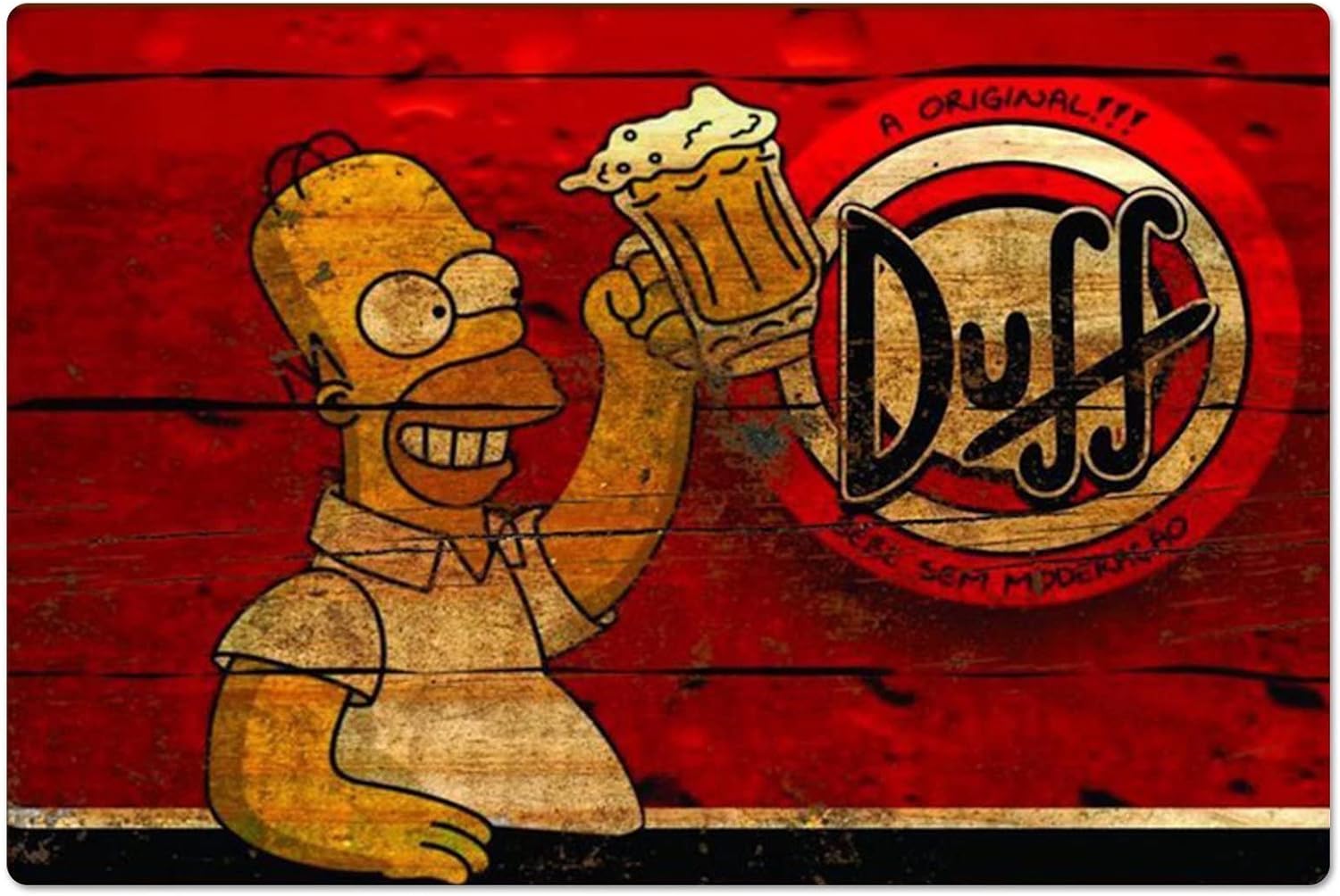 Retro Gaming Pictures - Retro Metal Poster Homer Duff Bier