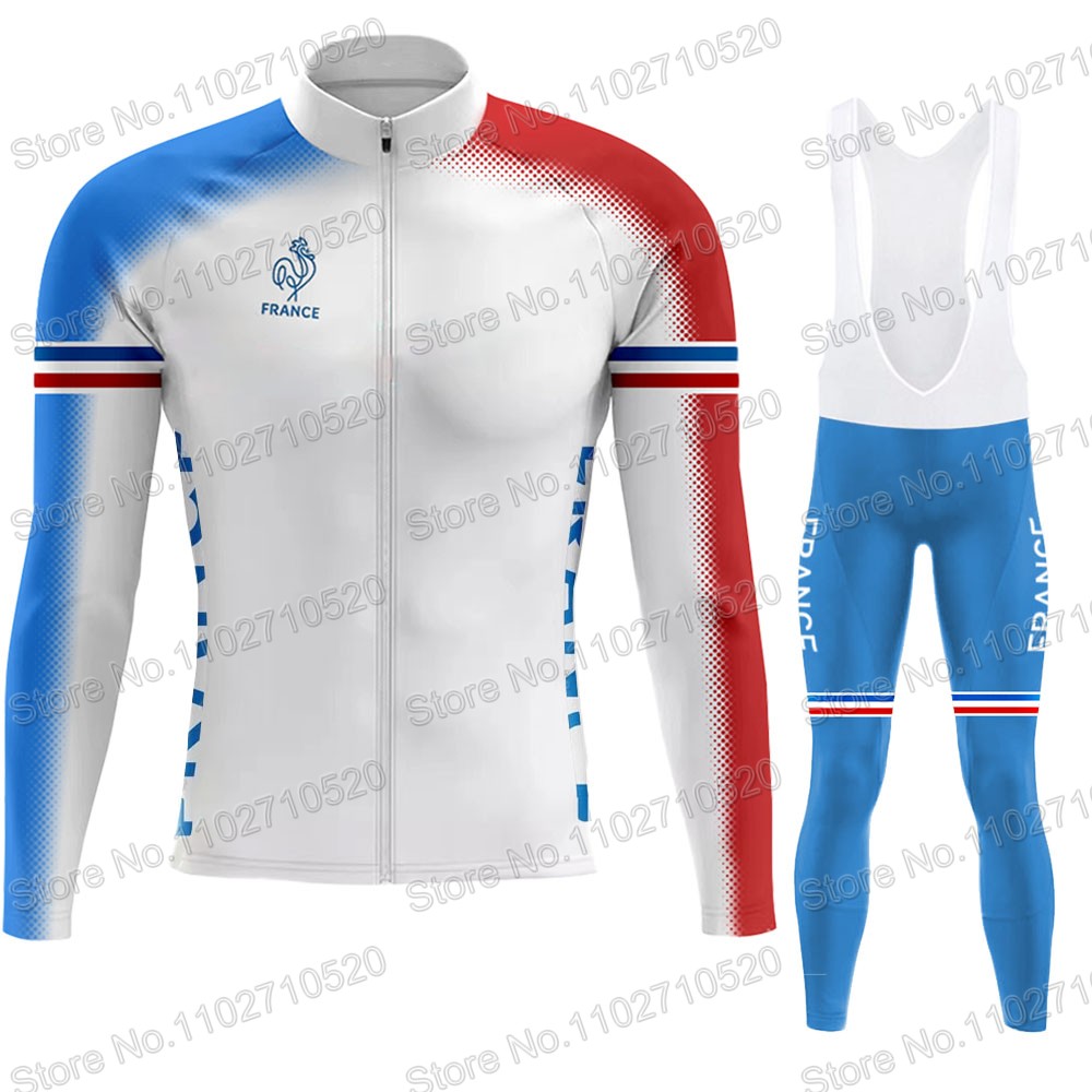 Retro Gaming Jacket - Frankrijk Nationaal Team 2025 Wielertrui Set