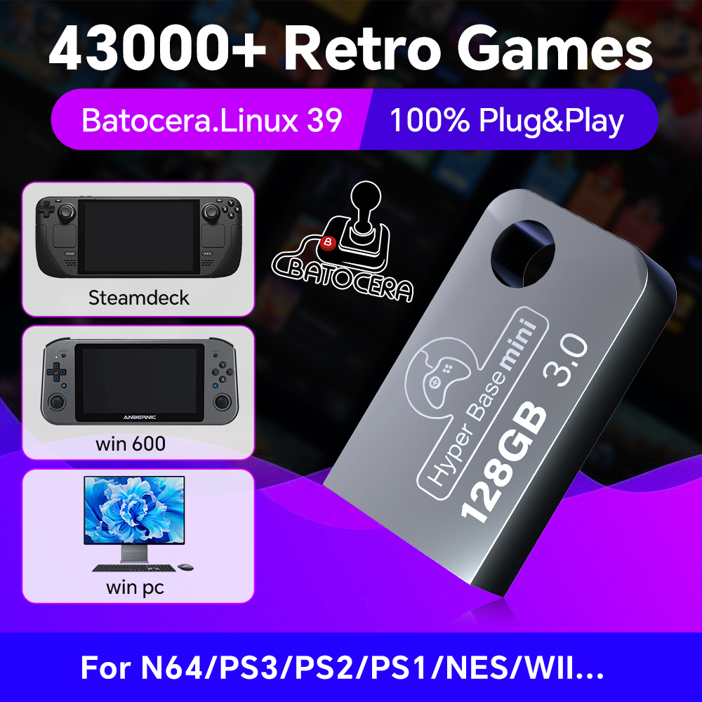 Retro Gaming Play Zone - Batocera 128G Usb Flash Drive Voor