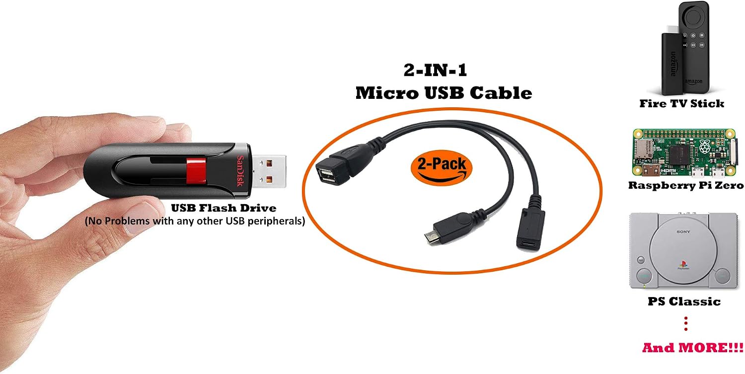 2-in-1 Micro USB OTG Power Cab - Retro Gaming Usb Stick recensie en prijs
